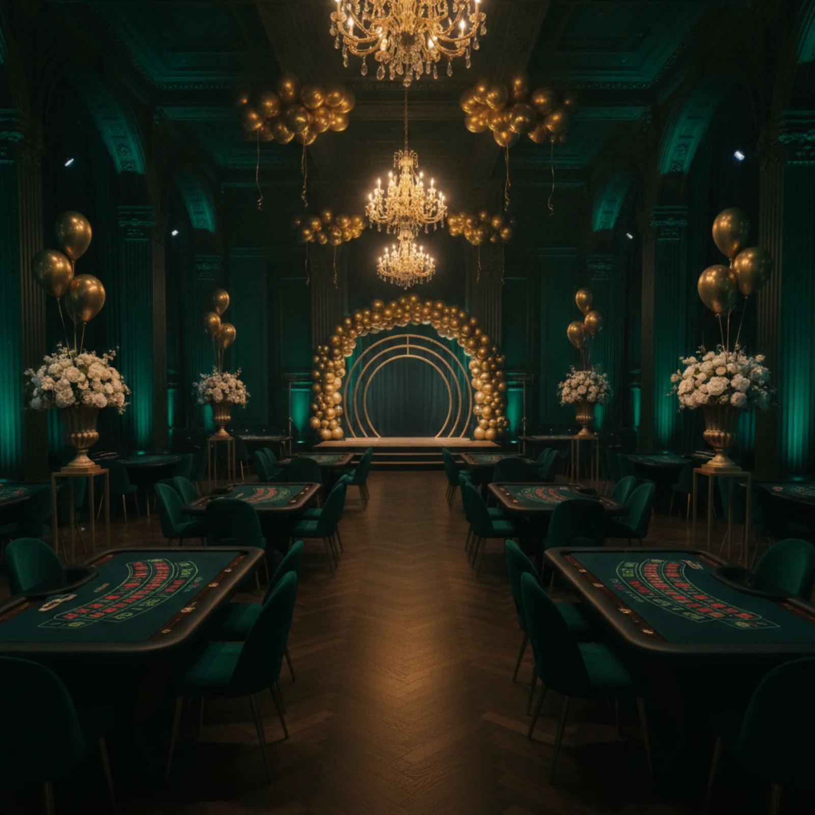 Udekorowana sala eventowa